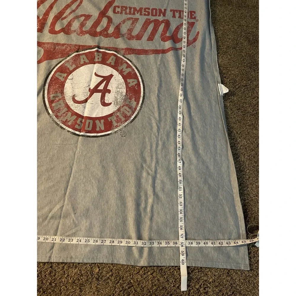 Vtg Alabama‎ Crimson Tide 45 X 60 Plush Throw Blanket Gray/ Red